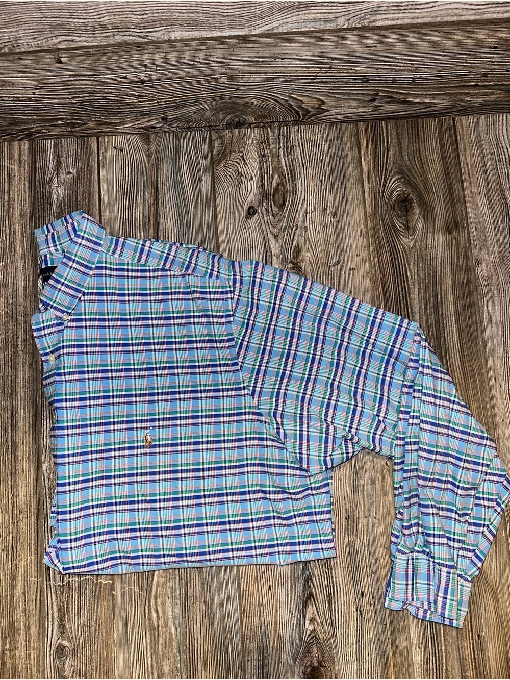 Ralph Lauren Multicolor Plaid Button-Down Shirt Classic 3XLT Tall Cotton